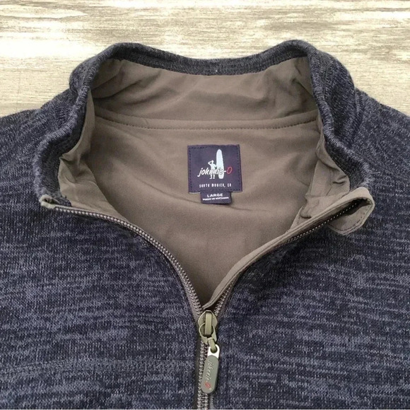 Johnnie O Vest Mens Navy Full Zip Fleece Outdoor‎ Work Golf Logo - Picture 1 of 8